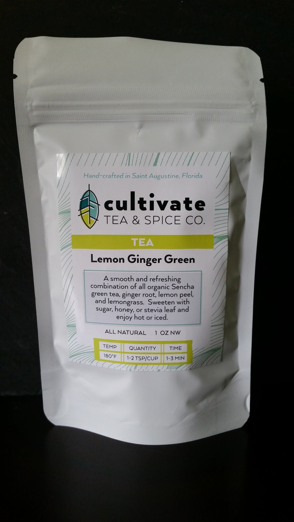 Cultivate Tea and Spice Organic Lemon Ginger Green Pouch